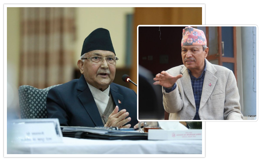 माधव नेपाल मनाउने ओलीको कसरत : भीम रावलसँग बालुवाटारमा संवाद