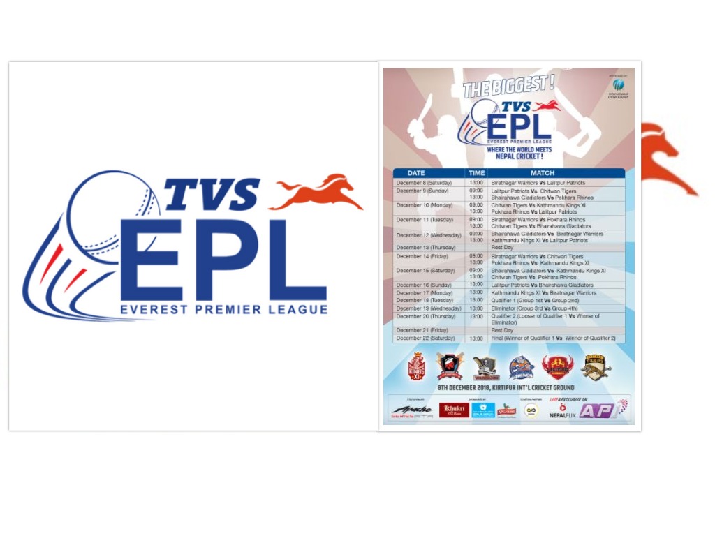 इपीएलको खेल तालिका सार्वजनिक: उद्घाटन खेलमा विराटनगर र ललितपुर भिड्ने