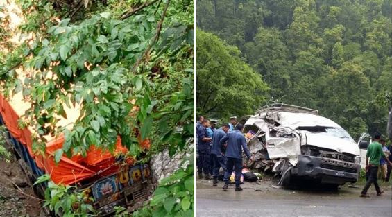 चितवनको चुम्लिङटारमा ट्रक र माइक्रोबस ठोक्किएः तीन जनाको मृत्यु, ९ जना घाइते 