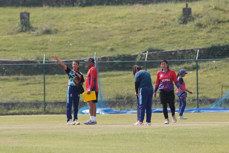 तिहारको छेकोमा अभ्यासमा व्यस्त नेपाली क्रिकेट टिम