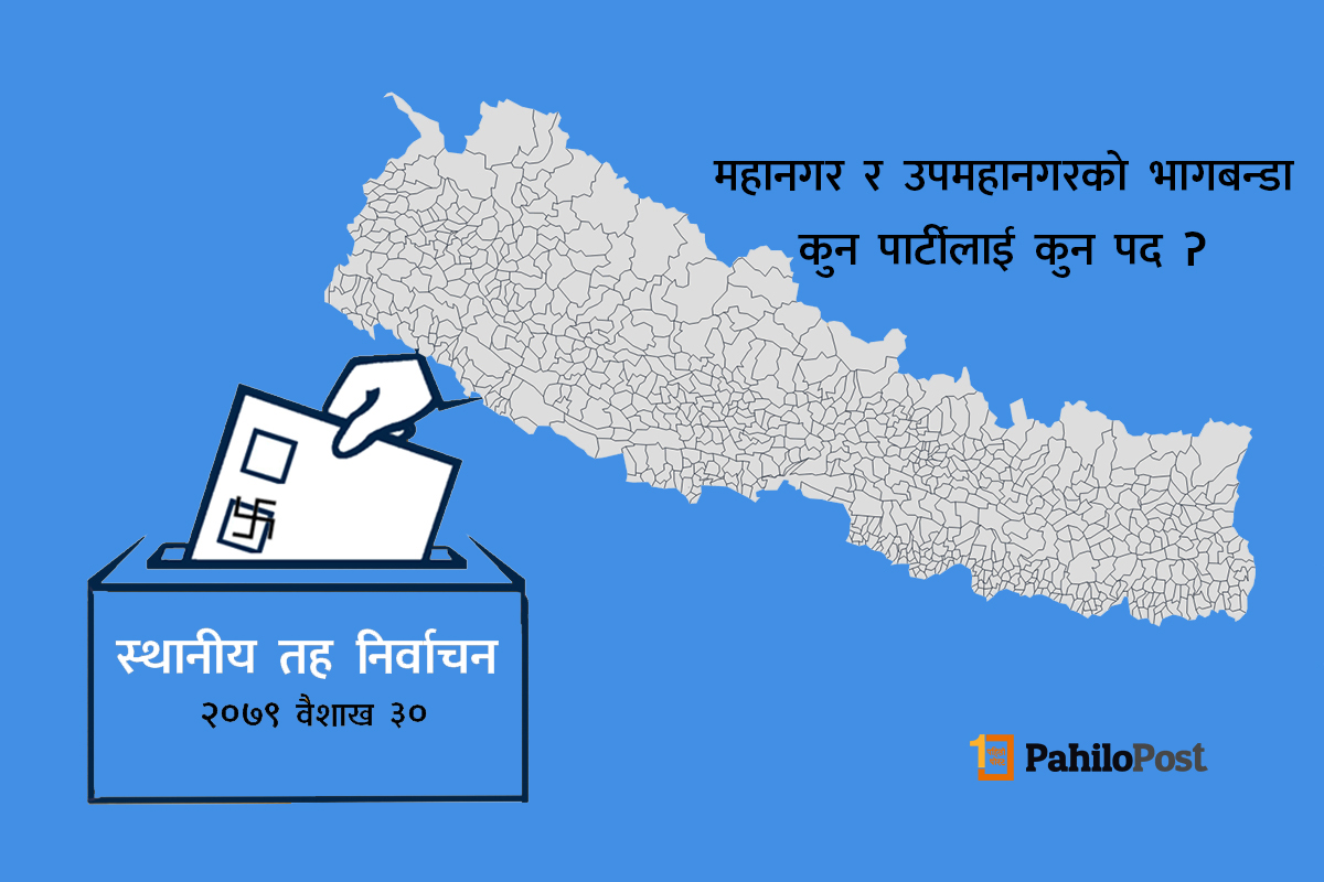 सत्ता गठबन्धनका दलले महानगर र उपमहानगरमा कहाँ कहाँ पाए प्रमुख र उपप्रमुखको उम्मेदवारी दिने भाग?