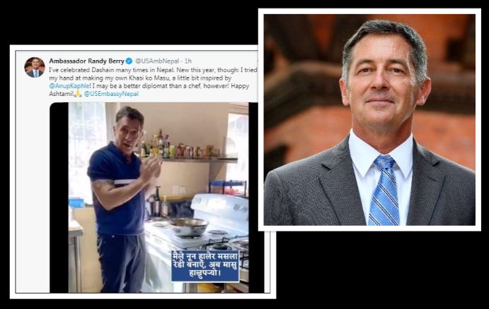 अमेरिकी राजदूतको दशैं : घरमा यसरी बनाउँदैछन् खसीको मासु