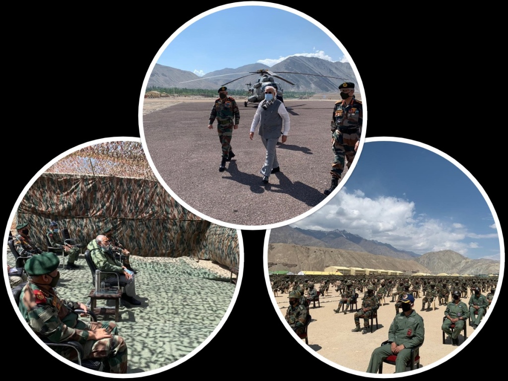 भारत-चीन सीमा विवाद : लद्दाख पुगे प्रधानमन्त्री मोदी, सैनिक अधिकारीसँग छलफल