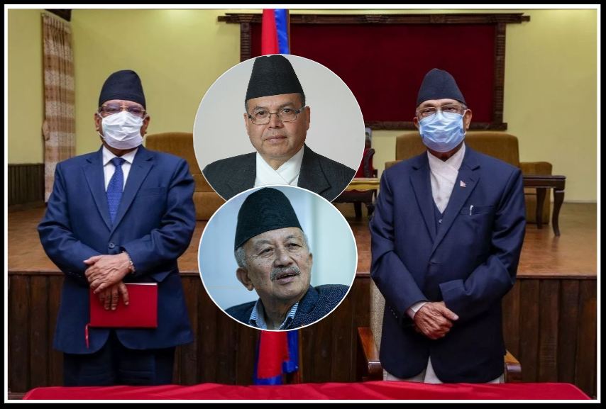 बालुवाटारमा ओली-प्रचण्ड छलफलमा, खनाल र नेम्वाङ पनि सहभागी