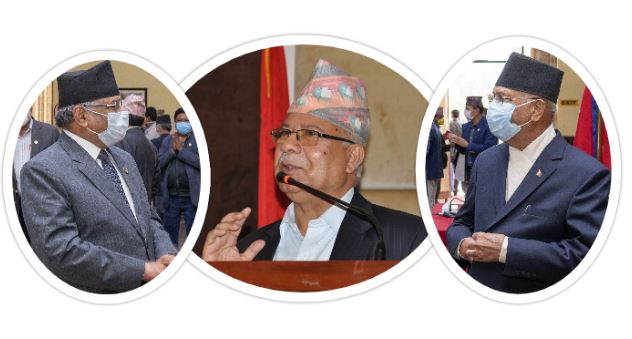 नेकपा स्थायी कमिटी : ओलीले स्थगित गरेलगत्तै प्रचण्ड-नेपाल बालुवाटारमा, धुम्वाराहीमा बैठक राख्ने चेतावनी