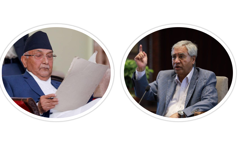 देउवाको ४७ बुँदे बयानमाथि ओलीको १५ बुँदे काउण्टर : चुनाव 'कार्ड'मात्र, देश असफल हुन लाग्यो