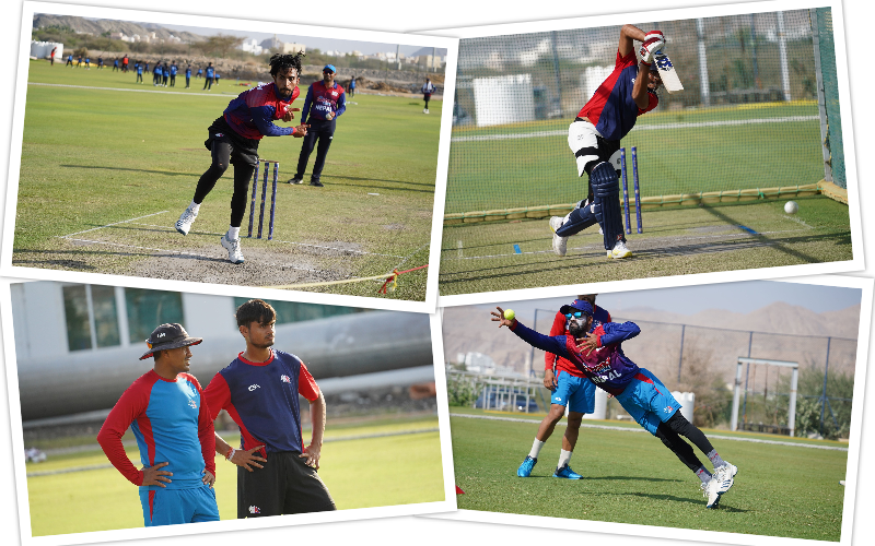 त्रिदेशीय सिरिजमा भिड्न नेपाली क्रिकेट टोली ओमनमा यसरी उत्रियो अभ्यासमा