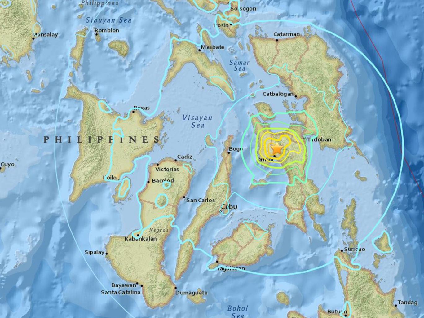 फिलिपिन्समा ६.९ म्याग्निच्युडको भूकम्प 