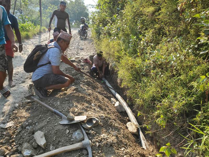 ‘लिफ्ट’ सिँचाइ आयोजनामार्फत म्याग्दी नदीको पानी पुग्यो पोकफाँटको सिरानमा