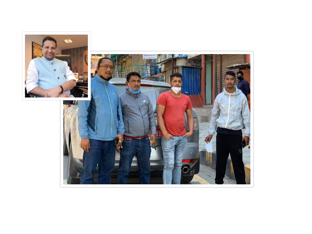लकडाउनमा कारलाई एम्बुलेन्स बनाउने 'चार भाइ'का लागि वसन्त चौधरीले पीपीई दिने
