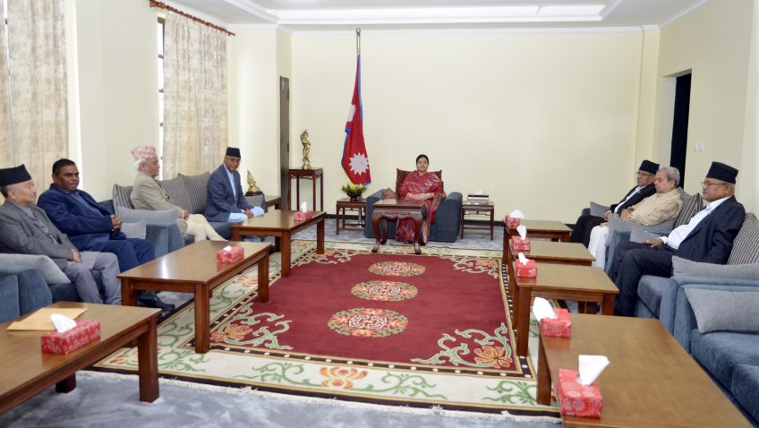 शीतल निवास पुगेर राष्ट्रपतिलाई प्रमुख दलका नेताले यस्तो सुझाव दिए