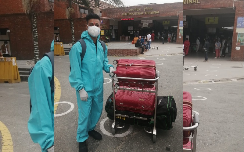 सन्दीप लामिछाने सीपीएल खेल्न जाँदै, पीपीइमा देखिए एयरपोर्टमा