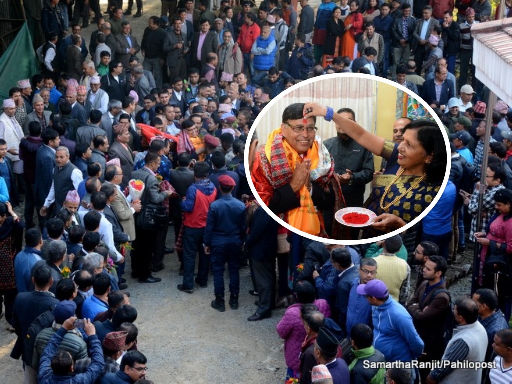 कडा सुरक्षाकाबीच नवनियुक्त उपकुलपति बाँस्कोटाको पदबहाली, हेर्नुस् फोटोमा