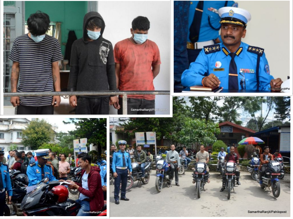 प्रहरीले समात्यो काठमाडौं उपत्यकामा मोटरसाइकल चोरी गर्ने समूह, नियम उल्लंघन गर्ने जो सुकैलाई कारवाही गरिन्छ : एसएसपी ढकाल