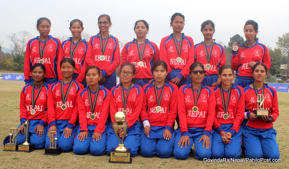 पहिलो अन्तर्राष्ट्रिय महिला नेत्रहीन क्रिकेटको विजेता नेपाल, हेर्नुस् फोटोमा